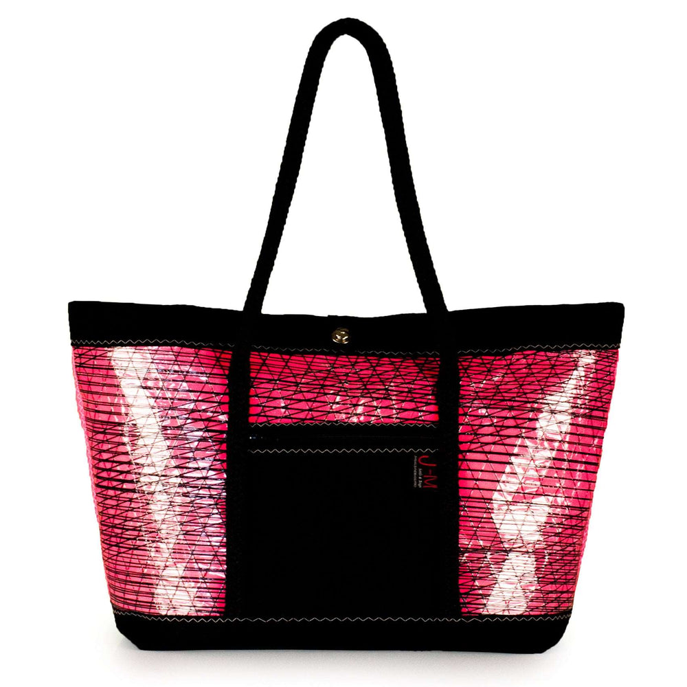 Tote Mike, pink and black, handmade in Italy from recycled sails by JM Sails and Bags, FS