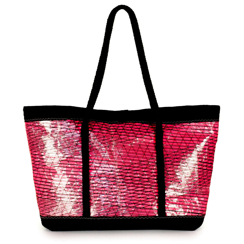 Tote Mike, pink and black, handmade in Italy from recycled sails by JM Sails and Bags, BS