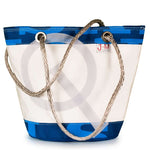 Shoulder bag Lima, white, blue, optimist logo (FS) J-M Sails and Bags