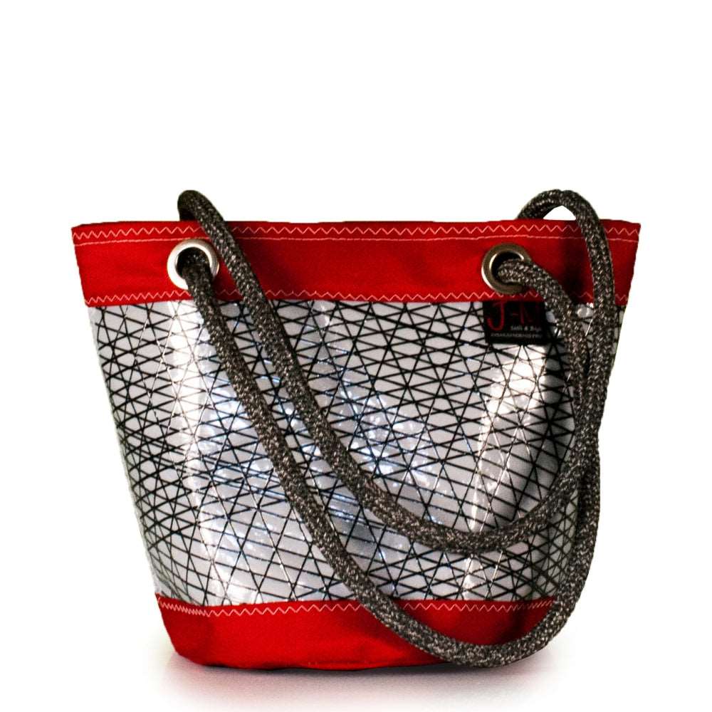 Shoulder bag Lima medium, grey / red (FS) J-M Sails and Bags