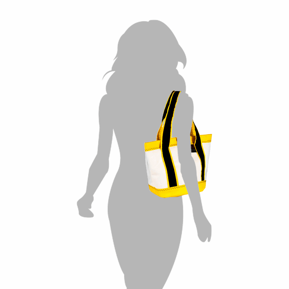Handbag Tango, dacron / navy blue / yellow - JM Sails and Bags