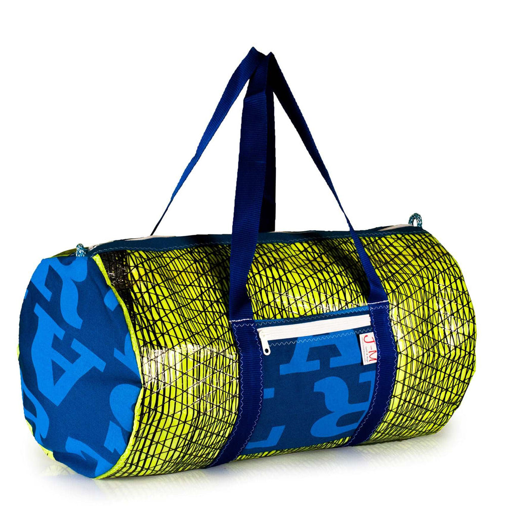 
            
                Load image into Gallery viewer, Duffel bag Alfa large, yellow / blue handmade by JM Sails and Bags (45)
            
        