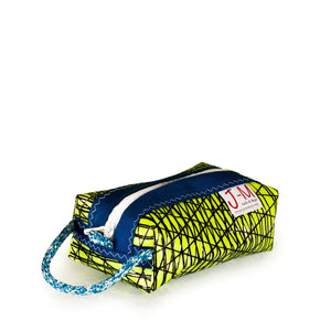 Toiletry bag Golf small, yellow / blue, handcrafted in Italy by J-M Sails and Bags  45