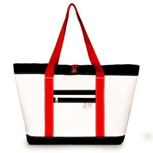 
            
                Load image into Gallery viewer, TOTE MIKE, WHITE AND BLACK (FS) J-MSails and Bags
            
        