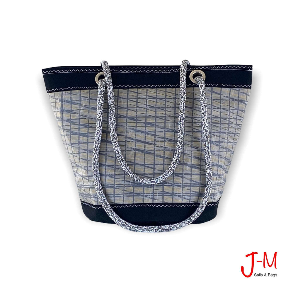 
                  
                    SHOULDER BAG LIMA LARGE, GREY/BLACKHandmade from repurposed sails in Italy by J-M Sails and Bags, back side
                  
                