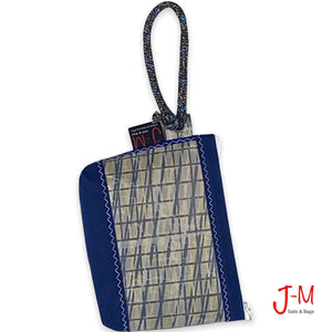 Pouch handmade from recycled sails and canvas by J-M Sails and bags. Hang front