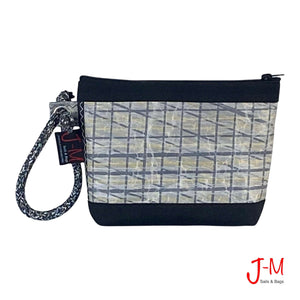 
            
                Charger l&amp;#39;image dans la galerie, Pouch Hotel, sailcloth grey / black canvas handmade in Italy. J-M Sails and Bags . Front side
            
        
