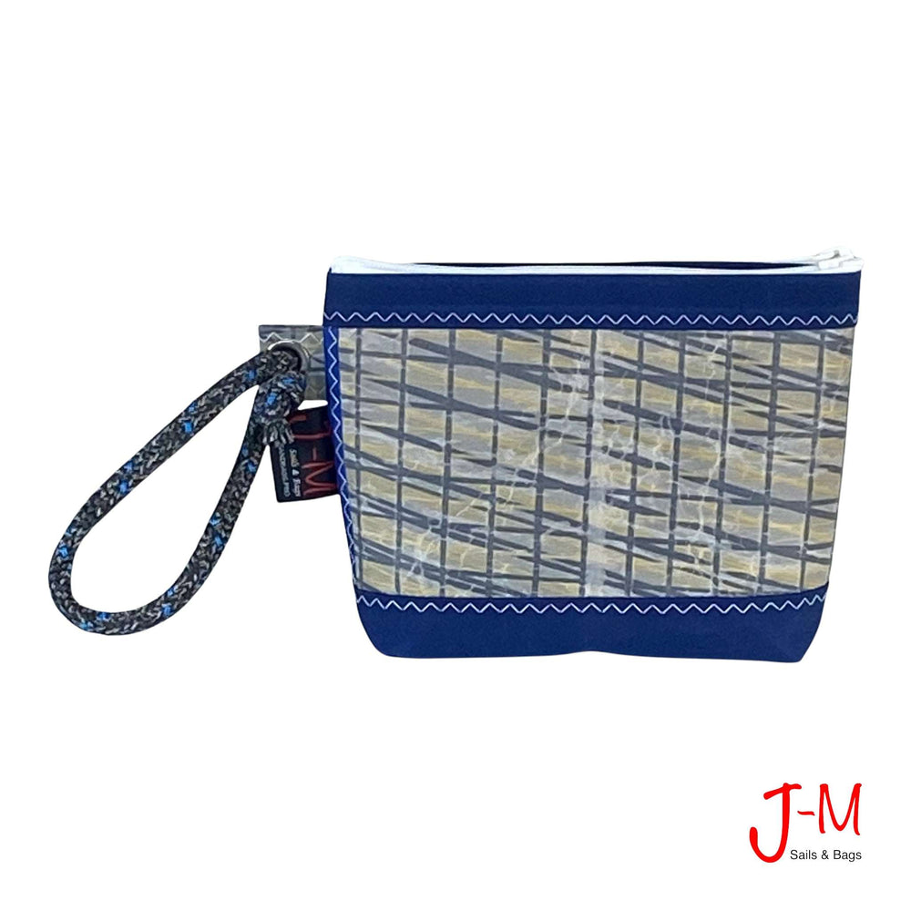 Pouch handmade from recycled sails and canvas by J-M Sails and bags. Front