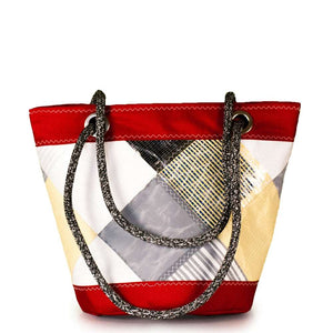 Shoulder bag Lima medium, patchwork/red (BS) J-M Sails and Bags