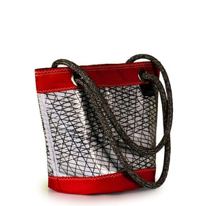 Shoulder bag Lima medium, grey / red (45) J-M Sails and Bags