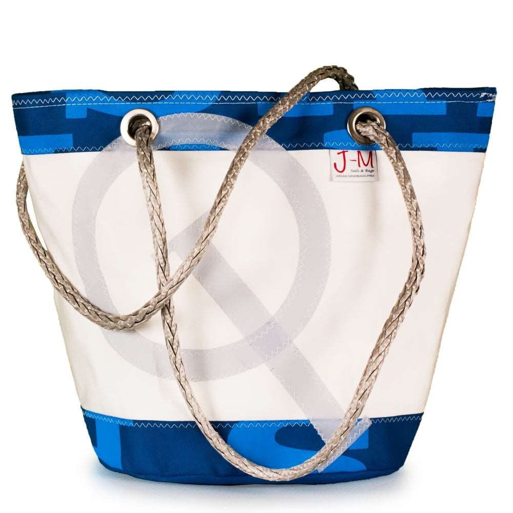 Shoulder bag Lima, white, blue, optimist logo (FS) J-M Sails and Bags