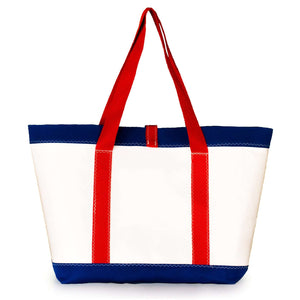 Tote Mike, white and blue (BS) J-M Sails and Bags  Edit alt text
