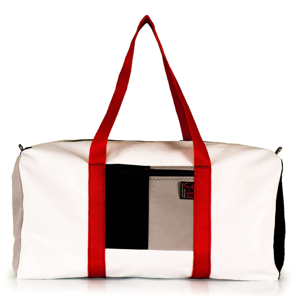 
            
                Load image into Gallery viewer, Duffel bag Bravo Large, dacron/ black / grey handmade in Italy by J-M Sails and Bags Front
            
        
