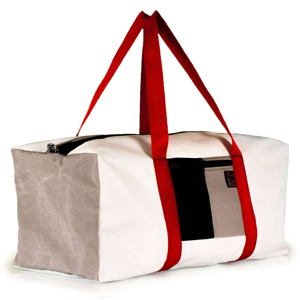 
            
                Load image into Gallery viewer, Duffel bag Bravo Large, dacron/ black / grey handmade in Italy by J-M Sails and Bags 45*
            
        