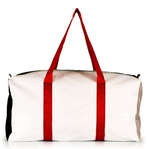 
            
                Load image into Gallery viewer, Duffel bag Bravo Large, dacron/ black / grey handmade in Italy by J-M Sails and Bags, back
            
        