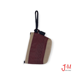 POUCH HOTEL, BORDEAUX DACRON / BEIGE handmade in Italy by J-M Sails and Bags hang back side