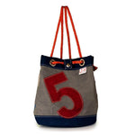 Bucket bag India, grey / blue / #5 (FS) J-M Sails and Bags