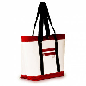 Tote Mike, white and red (45) J-M Sails and Bags  