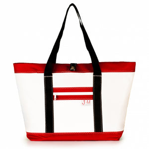Tote Mike, white and red (FS) J-M Sails and Bags