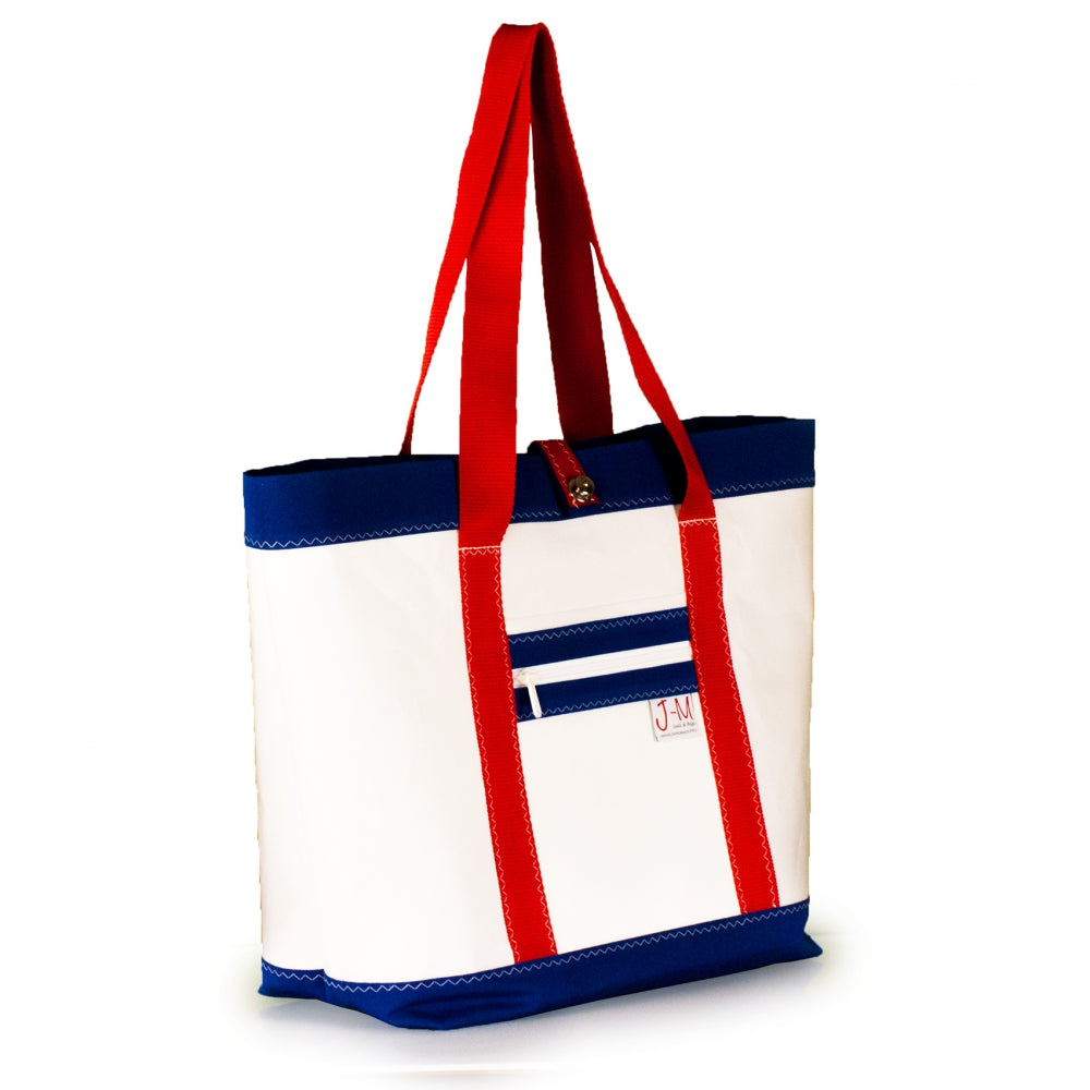 Tote Mike, white and blue (45) J-M Sails and Bags