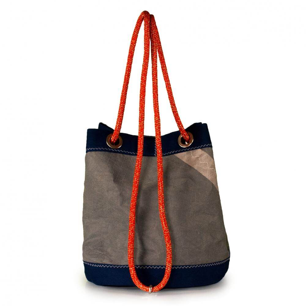 Bucket bag India, grey / blue / #5 (BS) J-M Sails and Bags  Edit alt text
